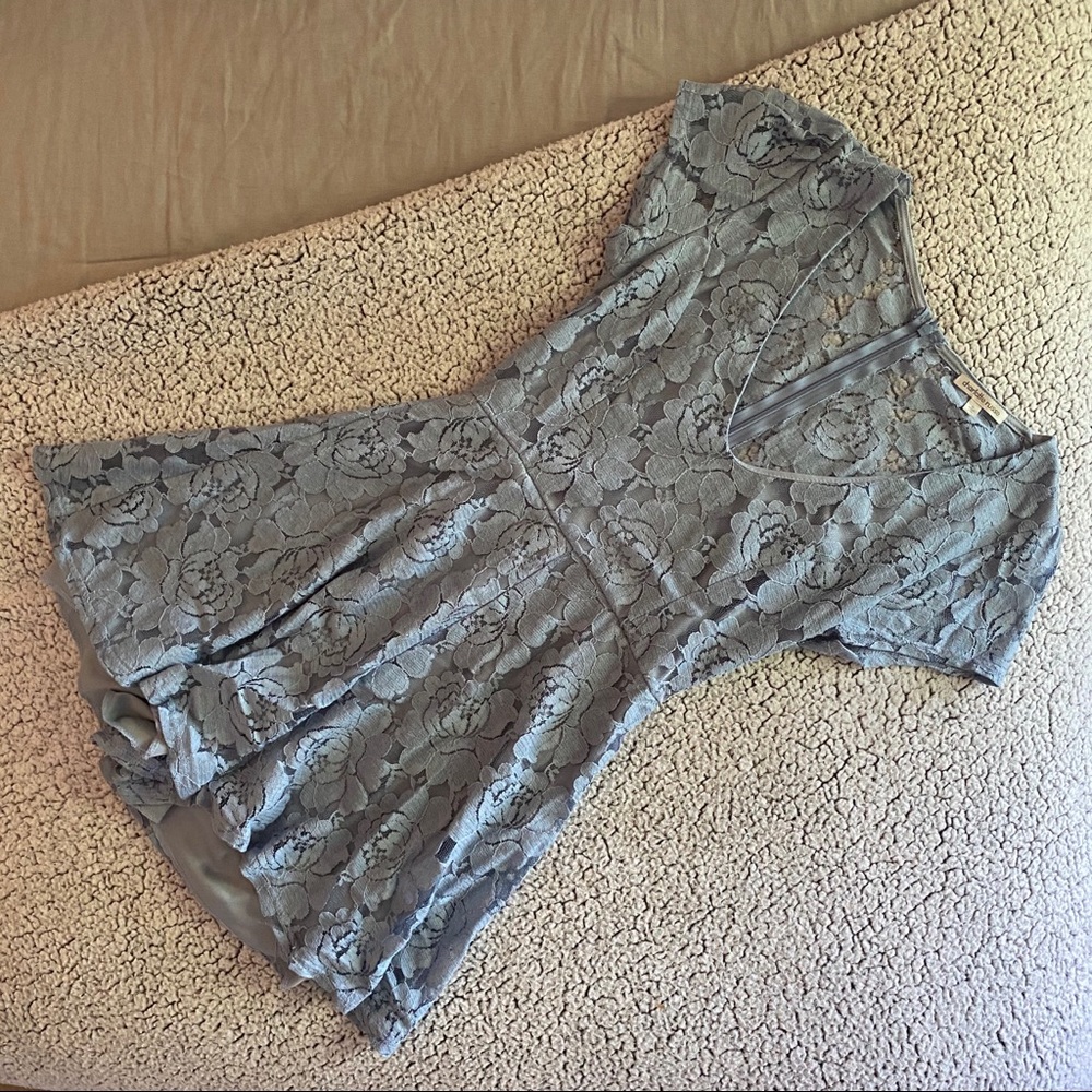 Charlotte Russe Light Blue Floral Lace Romper